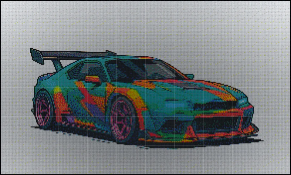 Bead pattern thumbnail of a vintage car photo