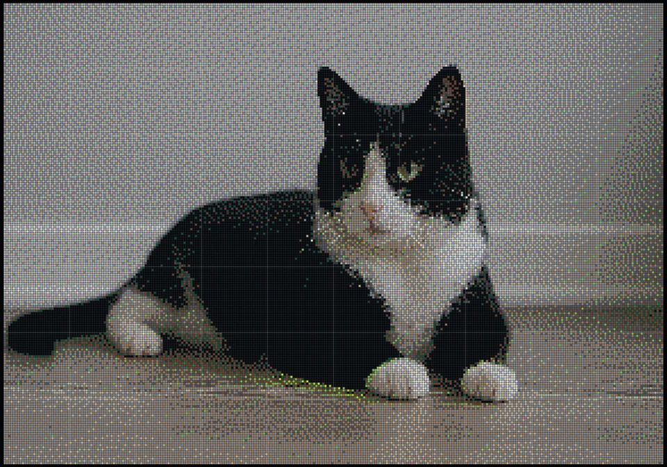Bead pattern thumbnail of a sleeping cat photo